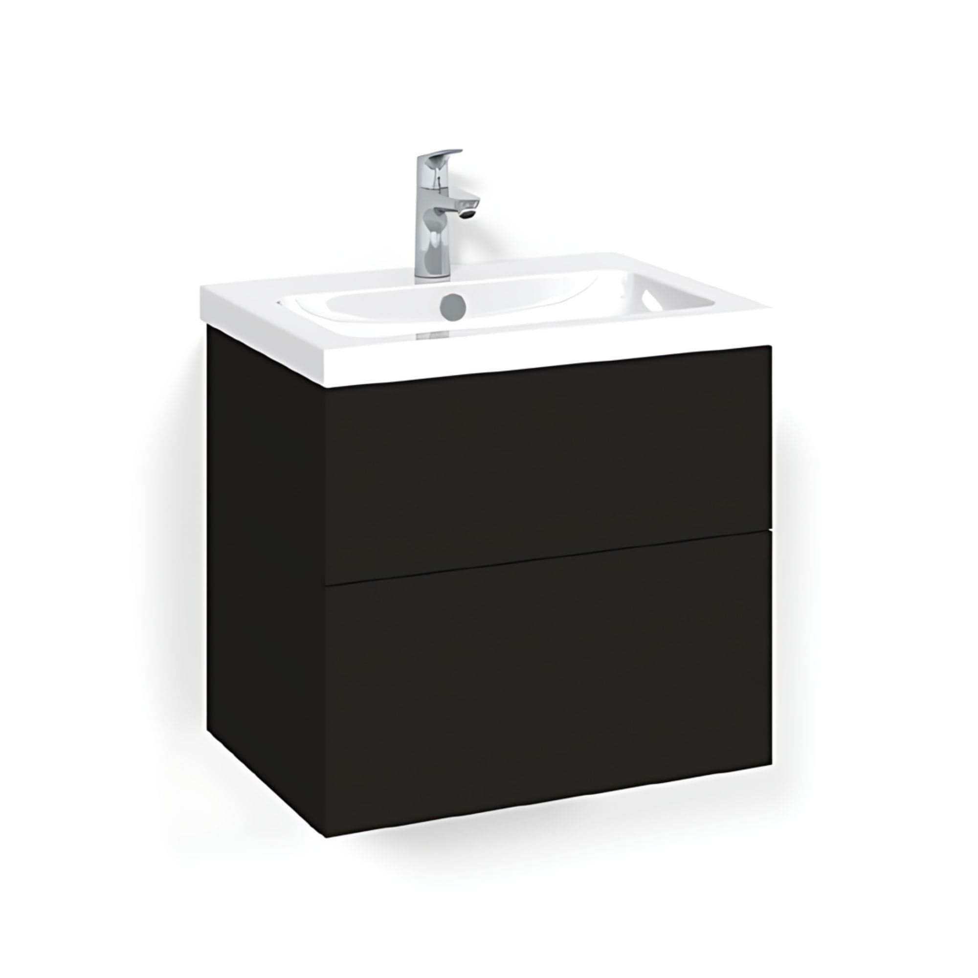 Macro Design CROWN Plain/Push-open Servantskap 2 skuff - med LIGHT servant Svart eik / 60cm / Light 45 Macro Design Servantskap BUN-FSK60SPL45