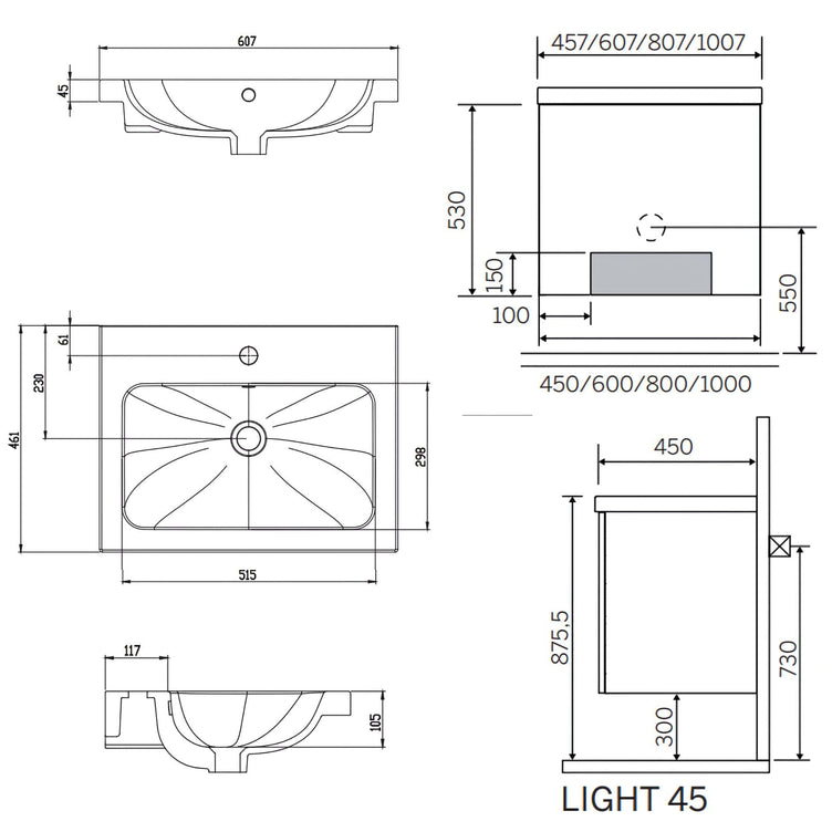 Macro Design CROWN Servantskap 2-dør LIGHT