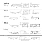 Macro Design CROWN Shape Servantskap 2 skuff med LIGHT servant