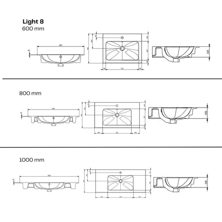 Macro Design CROWN Shape Servantskap 2 skuff med LIGHT servant