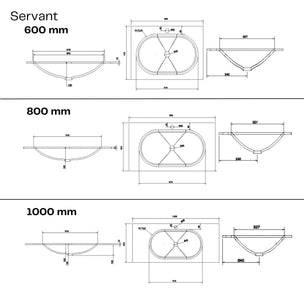 Macro Design CROWN Stripe Servantskap 2-skuff med Glasservant