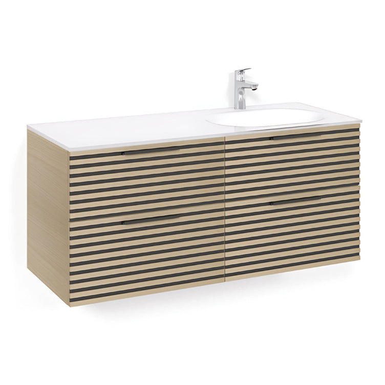Macro Design CROWN Stripe Servantskap 4-skuff med Venstre Glasservant 120cm