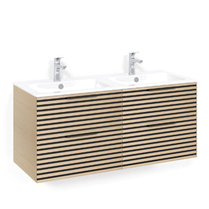 Macro Design CROWN Stripe Servantskap skuff med LIGHT 14 servant 120cm dobbel