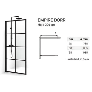 Macro Design Empire Dusjdør med Sprosser