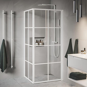 Macro Design Empire Dusjhjørne med Hvit profil