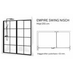 Macro Design Empire Nisjedusj Swing Briljant linjeglass med svart matt profil