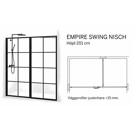 Macro Design Empire Nisjedusj Swing med Gunmetal profil