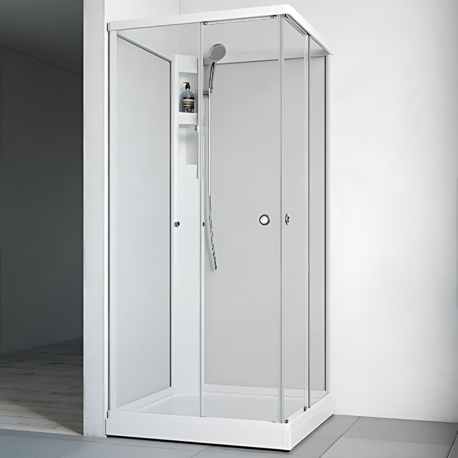 Macro Design FLOW Rett Dusjkabinett Standard Hvit / 81x81cm / Klart glass Macro Design Dusjkabinett BUN-DKFRUB88VKL