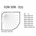 Macro Design FLOW Semi Dusjkabinett Innfelt Blandebatteri Svart Ice