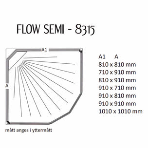 Macro Design FLOW Semi Dusjkabinett Innfelt Blandebatteri - Svart