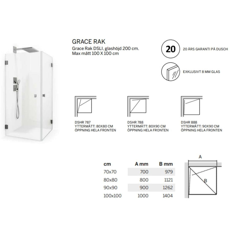 Macro Design Grace Dusjhjørne Rett