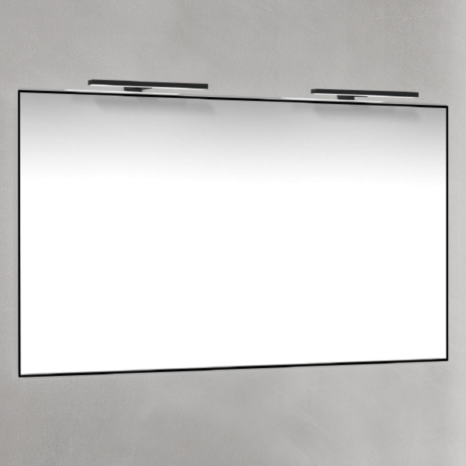 Macro Design Rammespeil T-belysning LED Svart / 120cm Macro Design Baderomsspeil BUN-IP12070SRSTL