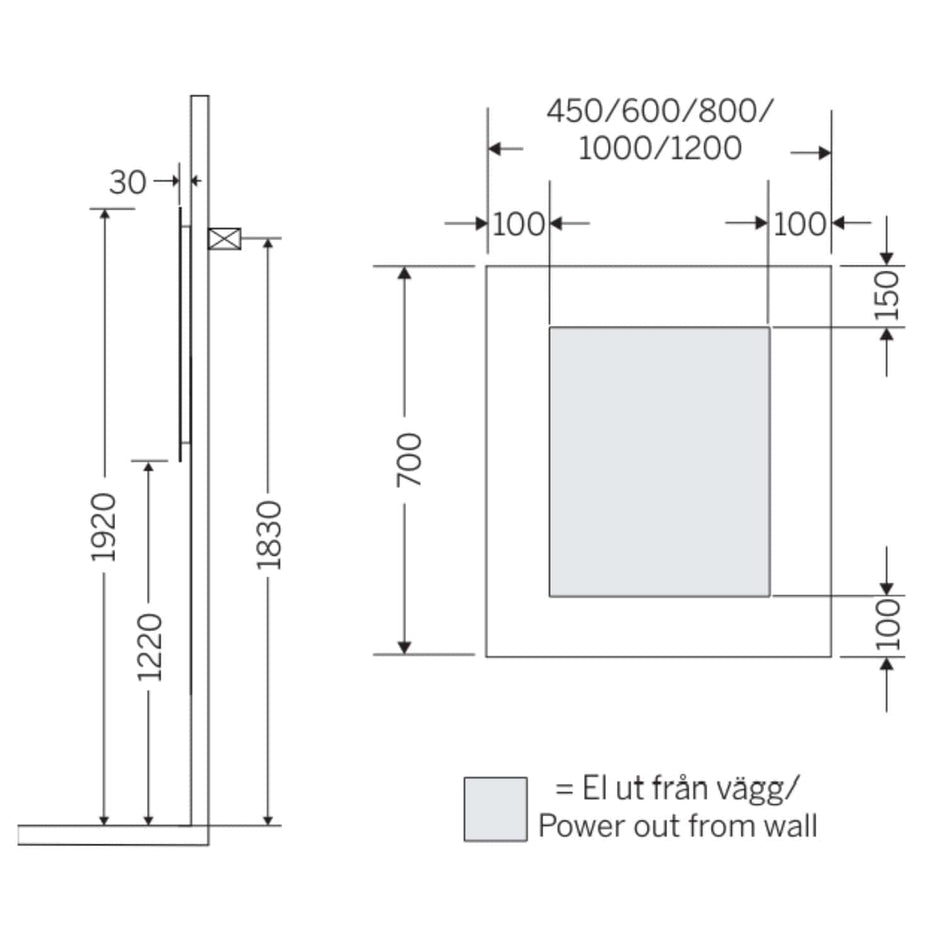 Macro Design Speil Rampe-belysning LED - med Ambilight Macro Design Baderomsspeil