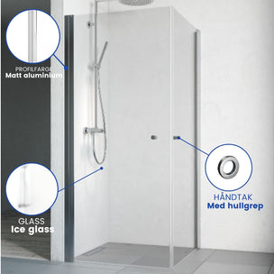 Macro Design SPIRIT Dusjhjørne Rett med hullgrep