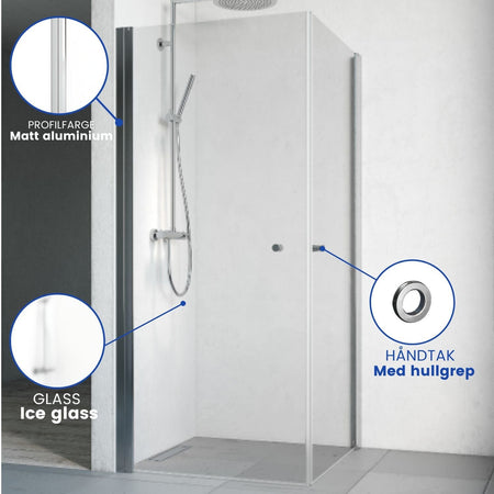 Macro Design SPIRIT Dusjhjørne Rett med hullgrep