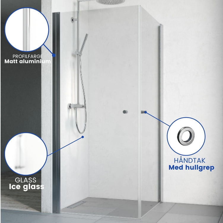 Macro Design SPIRIT Dusjhjørne Rett med hullgrep