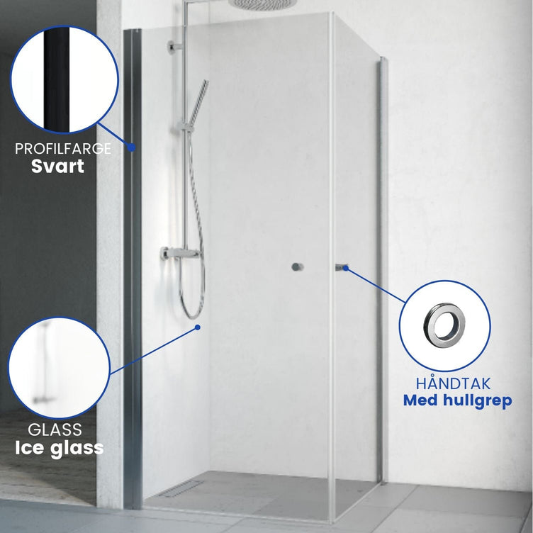 Macro Design SPIRIT Dusjhjørne Rett med hullgrep