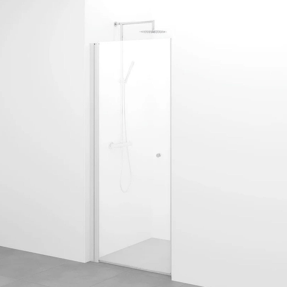 Macro Design SPIRIT Nisjedusj Matt aluminium / 92-95.5cm / Ice glass med knott Macro Design Dusjnisje BUN-DSNN92IC
