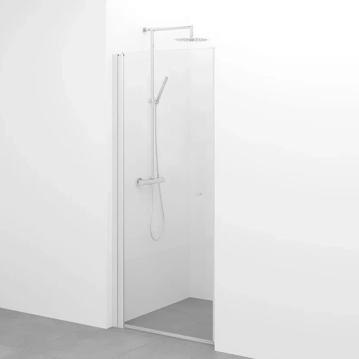 Macro Design SPIRIT Nisjedusj Matt aluminium / 92-95.5cm / Klart glass med knott Macro Design Dusjnisje BUN-DSNN92KL
