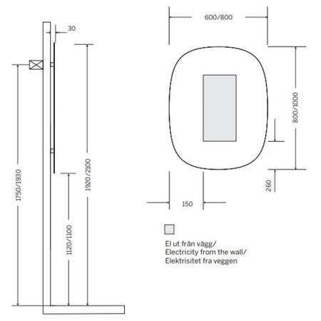 Macro Design VEGA AMBILIGHT buet speil med lys (backlight)