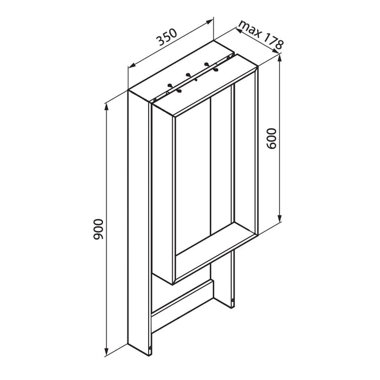 Novellini Frame Hylle for dusjvegg med håndklestang