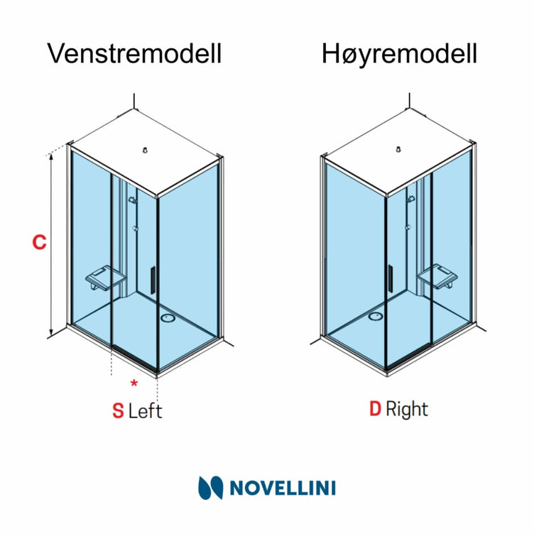 Novellini Glax 2 2.0 2P+F Hydro Dusjkabinett