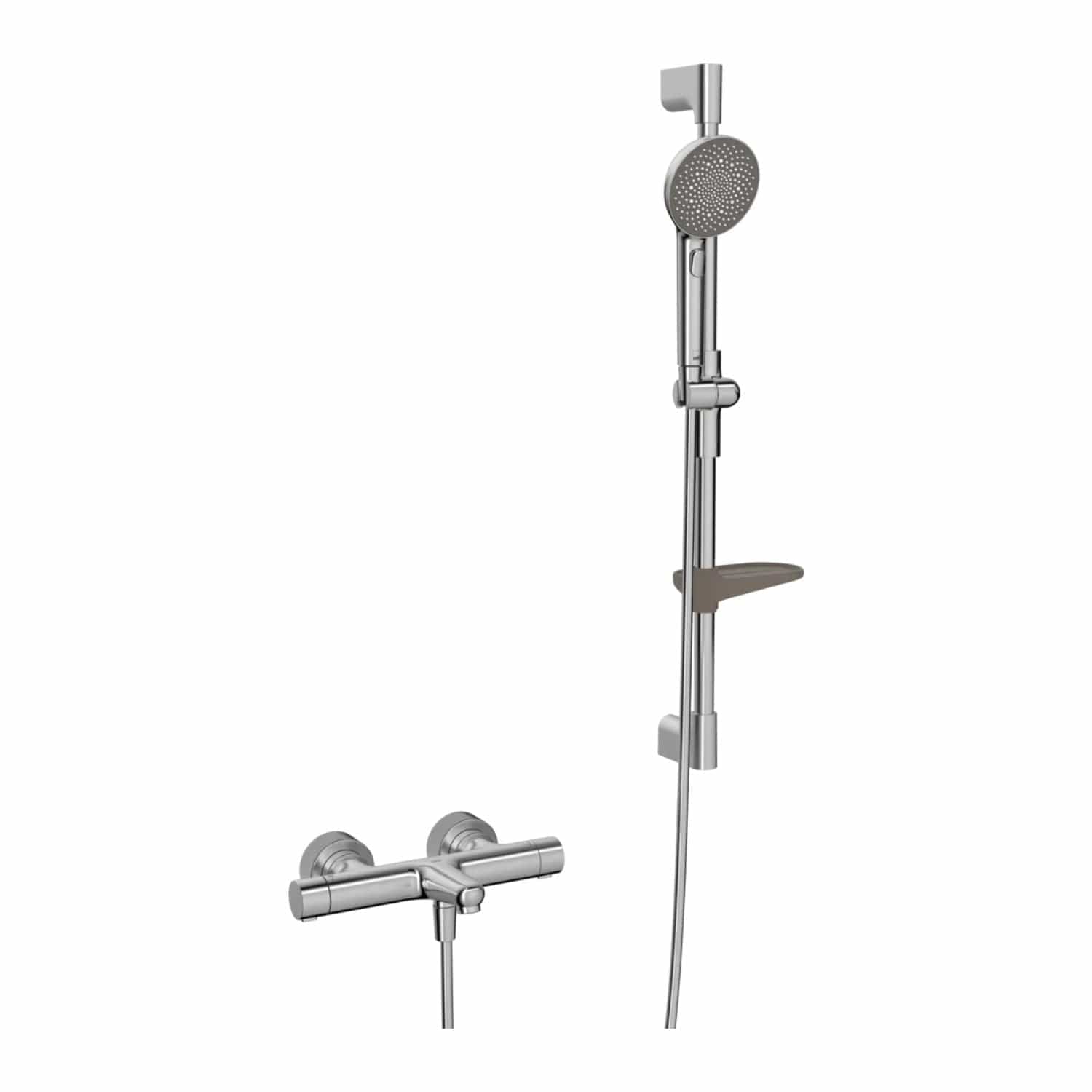 Oras Aurelia 4749 Dusjsett + Badekararmatur Børstet stål Oras Armatur Dusjsett GRO-1365163
