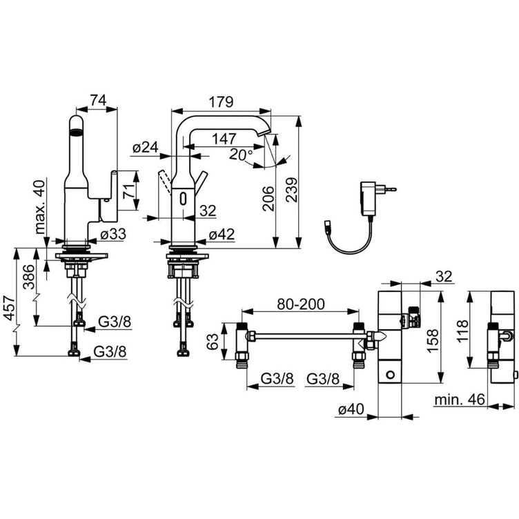 Oras Optima Style Hybrid Servantbatteri 2611FHTZ