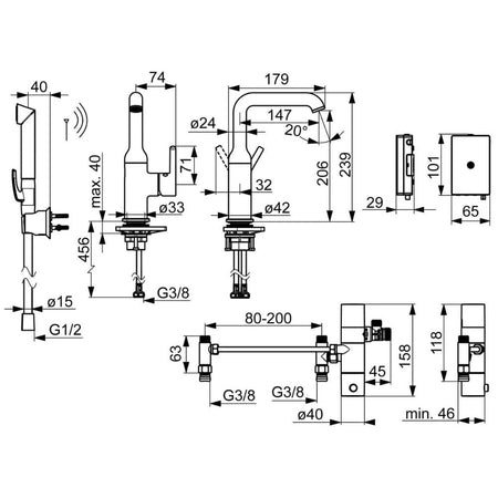 Oras Stela ECO 4806F-105 Servantbatteri