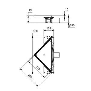 Purus Corner Tile - Lav Sideutløp