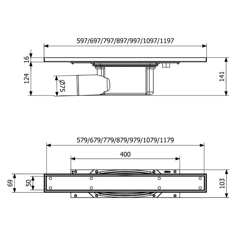 Purus Line Tile Insert - Gavlutløp Purus Slukrenne