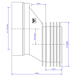 Reservedel: Altech Klosettstuss Eksentrisk C/C 40mm