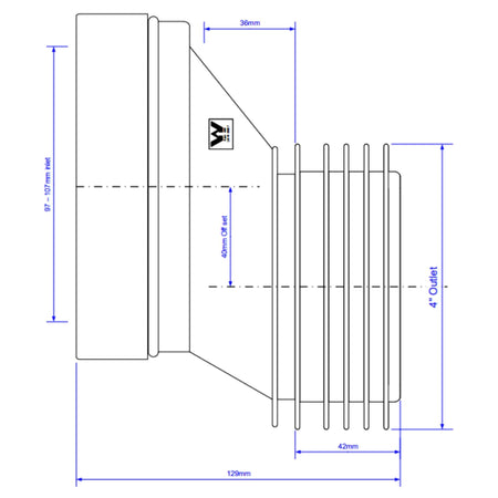 Reservedel: Altech Klosettstuss Eksentrisk C/C 40mm