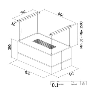 Røroshetta Stripe Fritthengende Ventilator 90cm