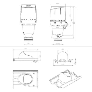 Røroshetta Takvifte ECO160P For takmed takstein 14°–37°