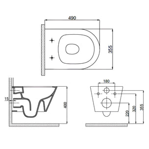 Sanipro AQUAFORM Compact vegghengt toalett