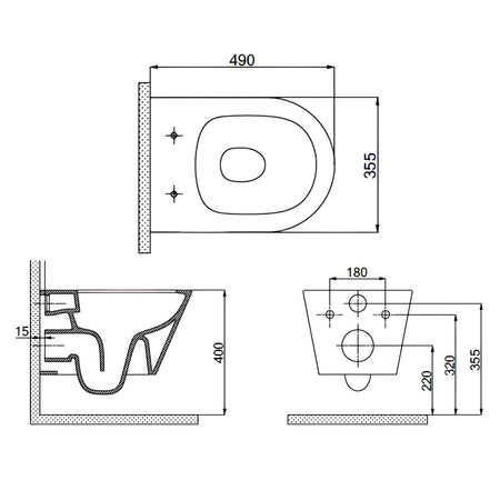 Sanipro AQUAFORM Compact vegghengt toalett