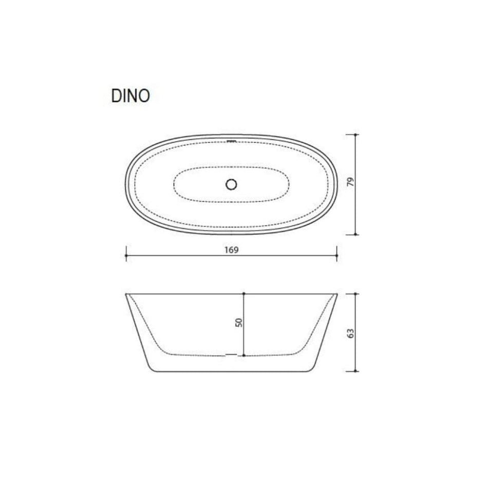 Sanipro Dino Frittstående Badekar 169 - Solid Surface Sanipro Frittstående badekar