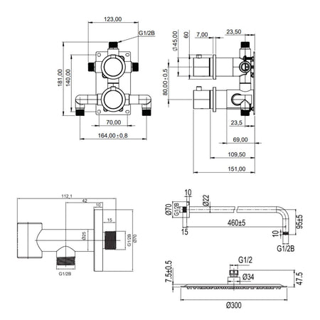Scandtap Harmonized 2x Takdusj Innbygging