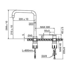 Scandtap Harmonized K2 Square Servantbatteri
