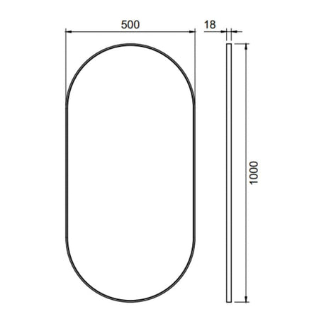 Scandtap SOLID M1 ovalt speil (ramme)
