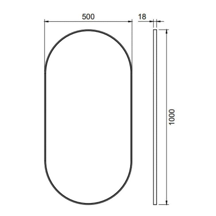 Scandtap SOLID M1 ovalt speil (ramme)