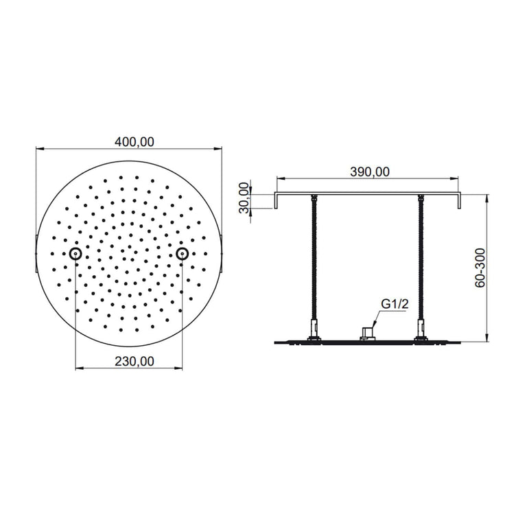 Scandtap Steel Harmonized Innebygd Takdusjhode