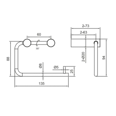 Scandtap Steel Style Toalettrullholder
