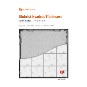 Slidedrain Kvadrat Slukrist Tile Insert