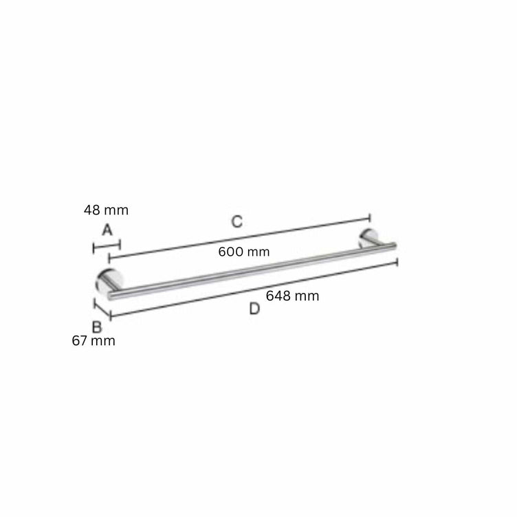 Smedbo Home 3464 Håndklestang Enkel - kan limes