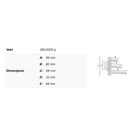Smedbo Air AK327 Svingbar Trippelkrok