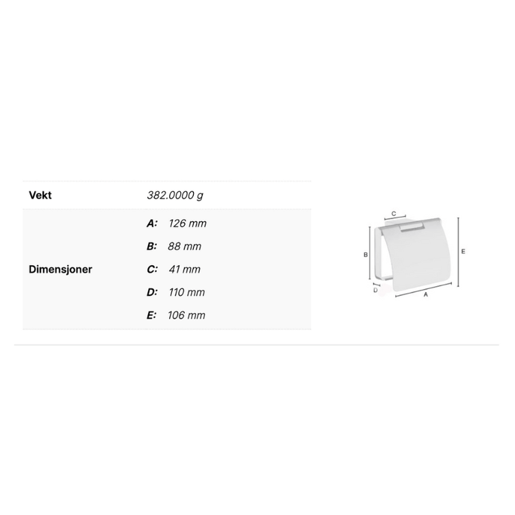 Smedbo Air AK3414 Toalettrullholder