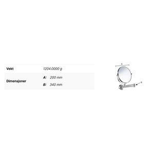 Smedbo Outline FK445 Sminkespeil 7x Svingbar Arm