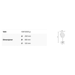Smedbo Outline FK474E Sminkespeil 5x LED Lys